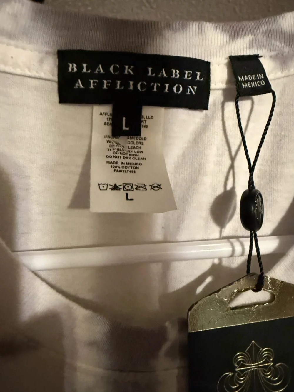 NBW Affliction Black Label White and grey tank with rhinestones - Picture 3 of 4